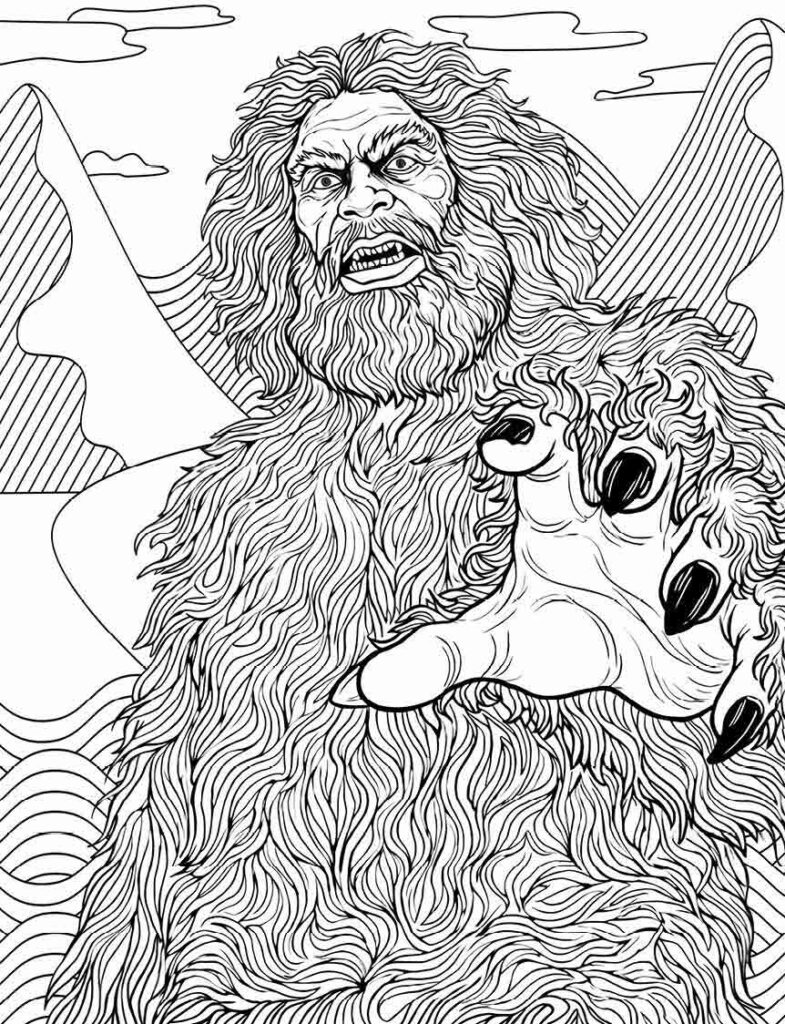 Bigfoot cryptid folklore monster artwork for adults