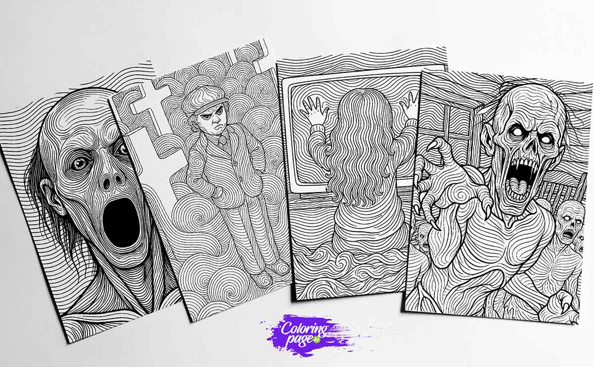 Horror Coloring Book for adults