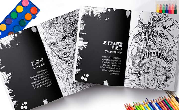Horror movie monster coloring pages printable preview for adults