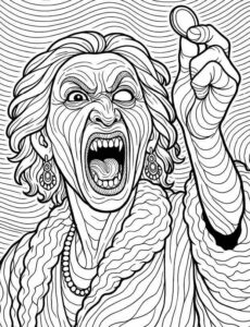 Lamia Drag Me to Hell 2009 demon coloring page for adults and teens