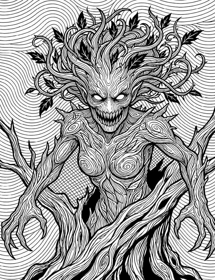 Nymphs mythical beings fantasy illustration for adults and teens