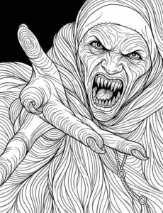 Valak The Conjuring 2 horror demon coloring page for adults and teens